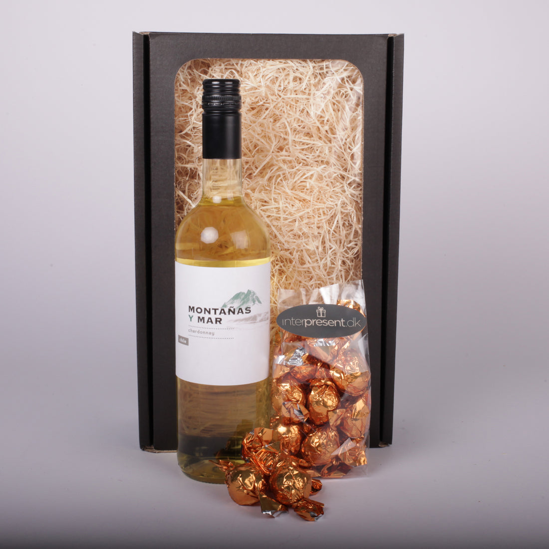 Hvidvin & italiensk chokolade i gaveæske