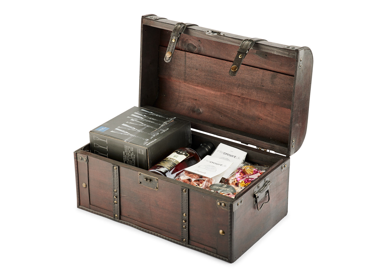 Kiste med øl og snaps