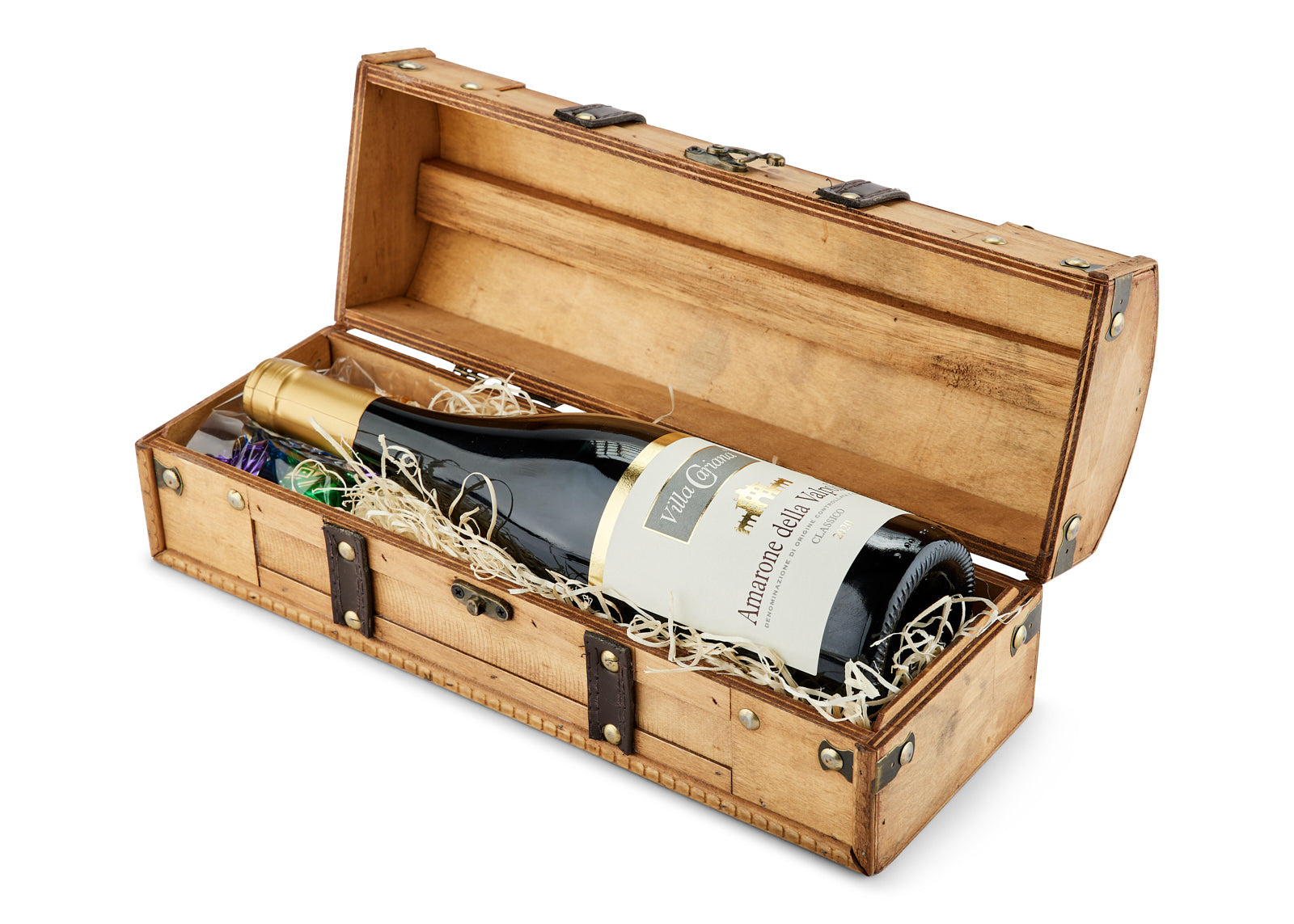 Italiensk amarone & chokolade i trækiste