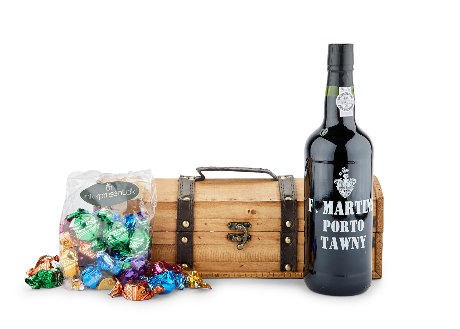 Tawny portvin & chokolade i trækiste