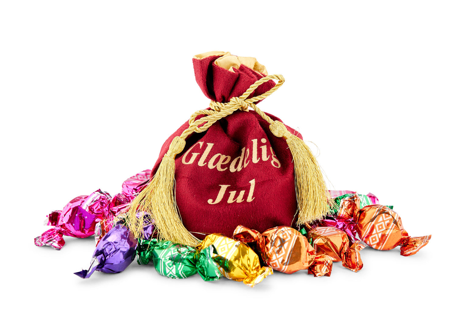 Glædelig Jul Rød Velour blandet godter 250g