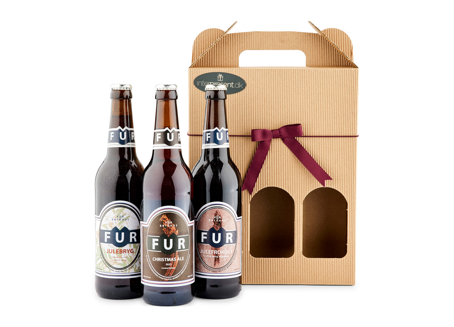 3 stk. Fur Juleøl I Gaveæske