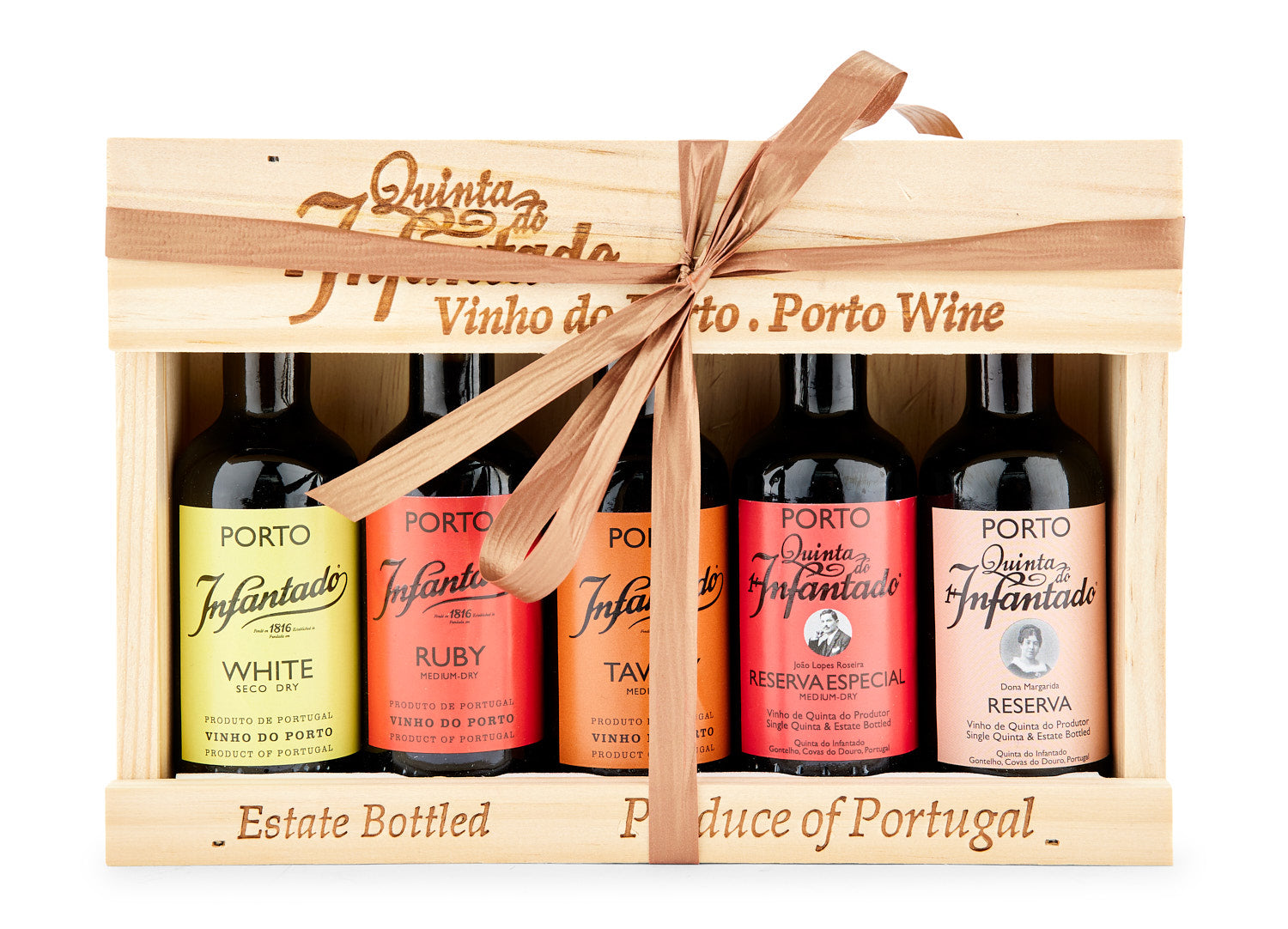Smagskasse med 5 Små Flasker Portvin