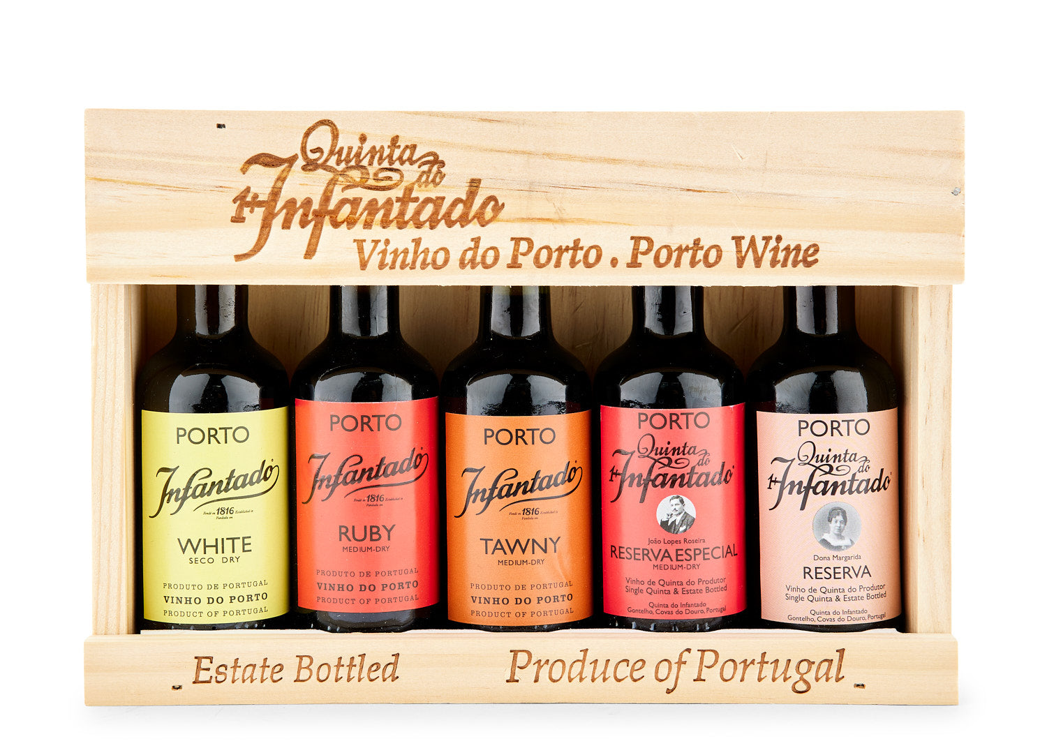 Smagskasse med 5 Små Flasker Portvin