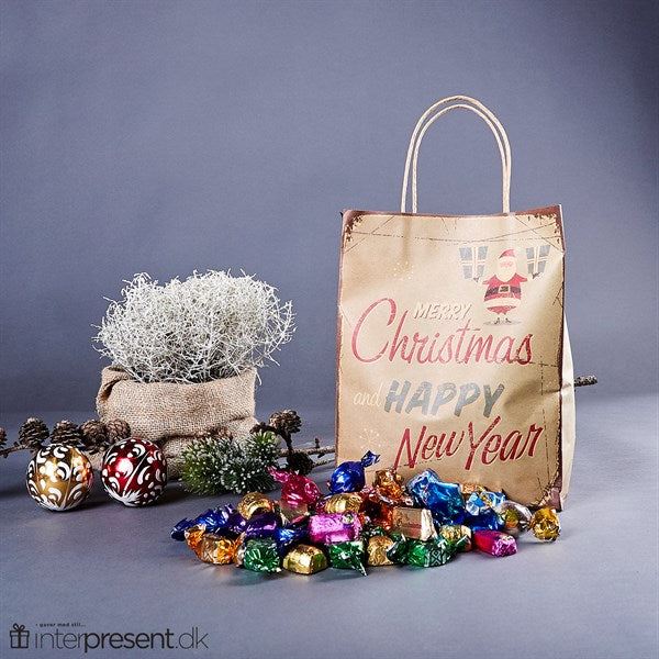 Nostalgisk papirs julepose med 2 kg chokoblanding