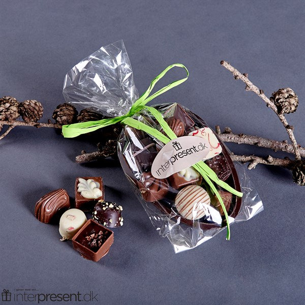 Mørk chokoladeskal m/ 12 stk belgisk chokolade
