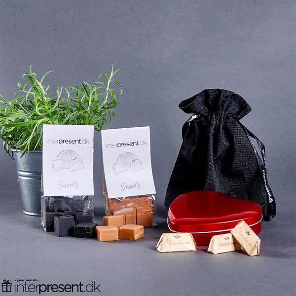 Rødt hjerte m/chokolade og fudge