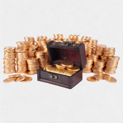 Skattekiste med guldmønter 130 g