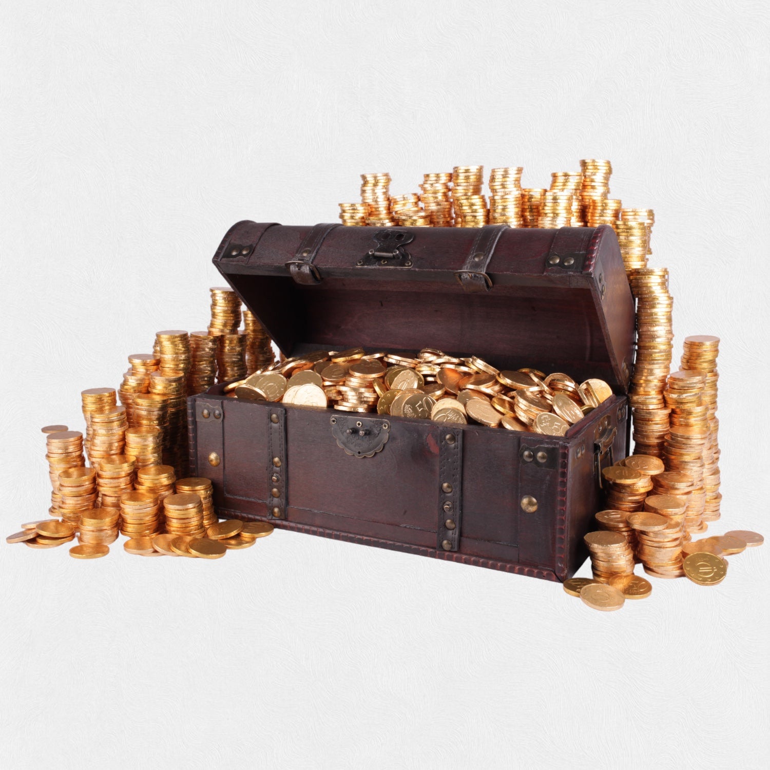 Skattekiste med chokolade guldmønter 4000 g