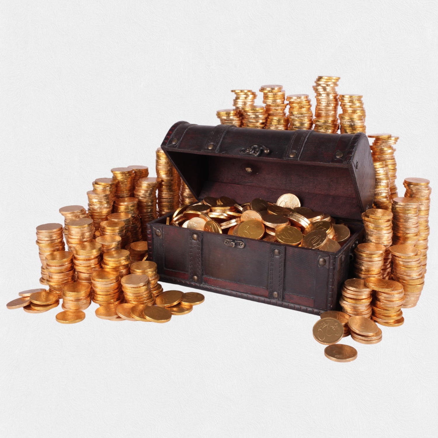 Skattekiste med chokolade guldmønter 1500 g
