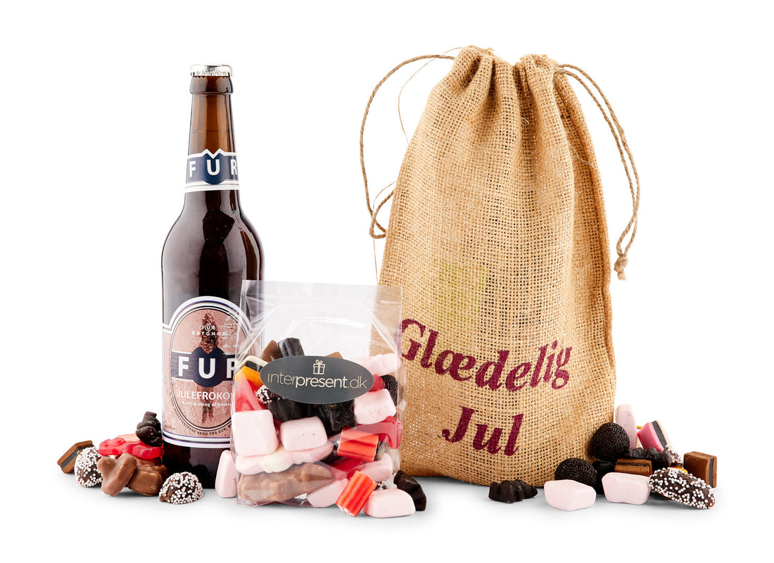 Fur Juleøl & 250g Juleslik i Glædelig Julesæk