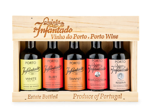 Smagskasse med 5 Små Flasker Portvin