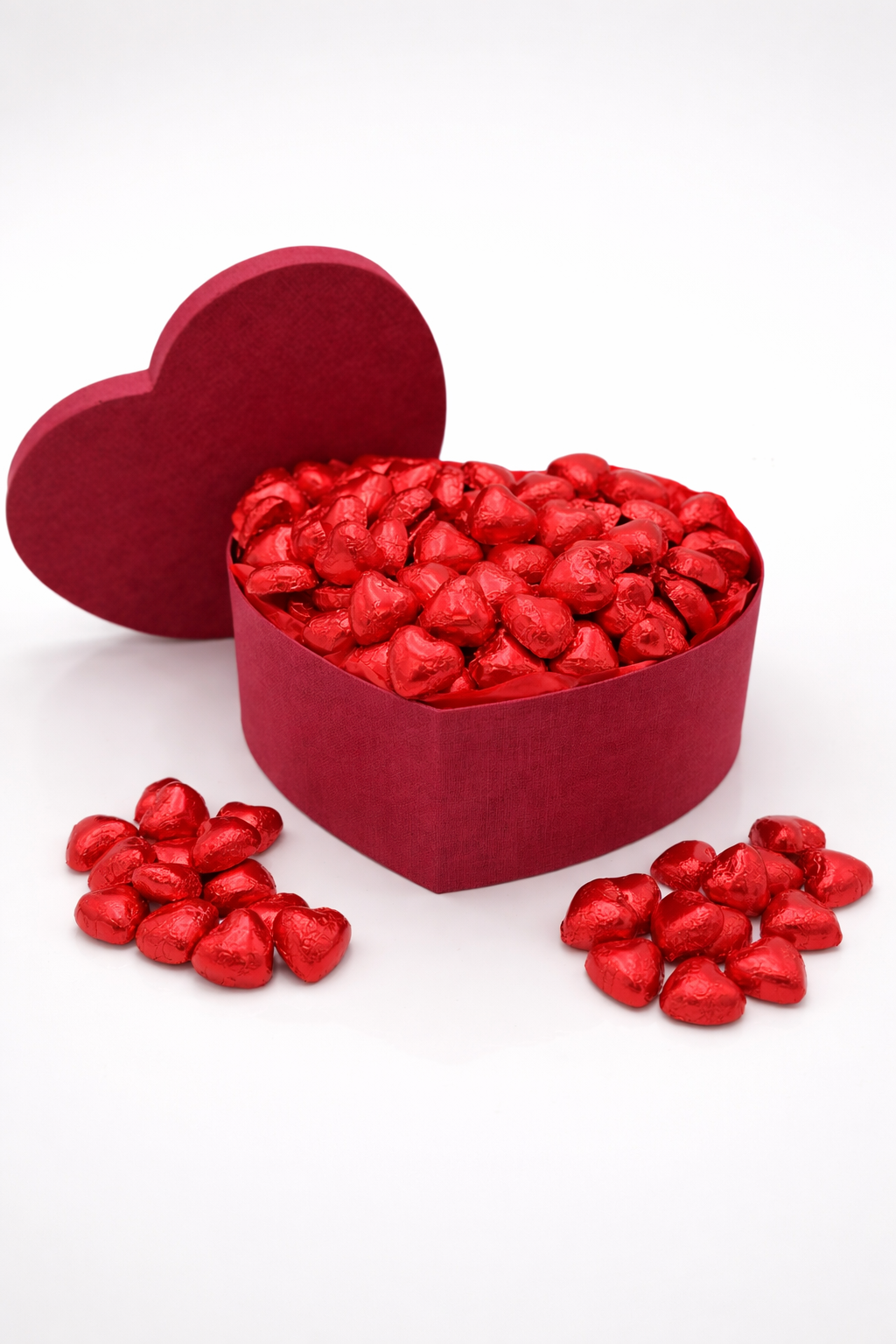 1kg Røde Chokoladehjerter i Hjerteformet Gaveæske
